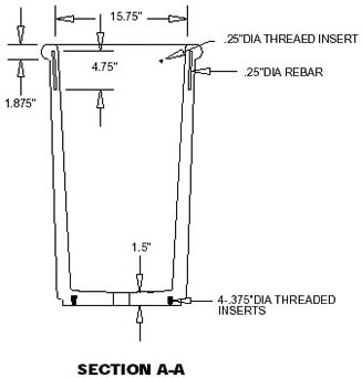 concrete 30 gallon waste containers