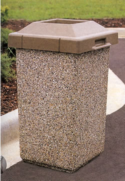 concrete 30 gallon waste containers