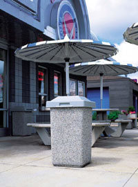 concrete 30 gallon waste containers