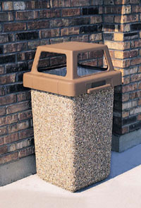 concrete 30 gallon waste containers