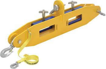 The Forklift Lifting Beam has a strong steel construction with a bright finish enables high visibility from both near and far. 