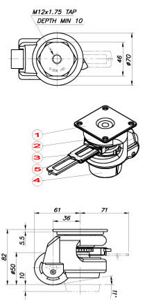 gdr-60s leveling ratchet casters
