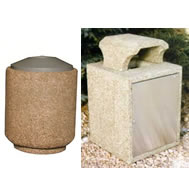 concrete trash receptacles