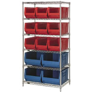 30" and 36" deep hulk bin shelving units