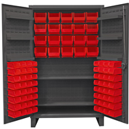 4" deep door cabinets w/plastic bins