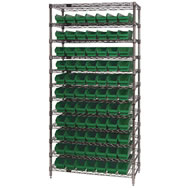 Shelf bin wire shelving systems