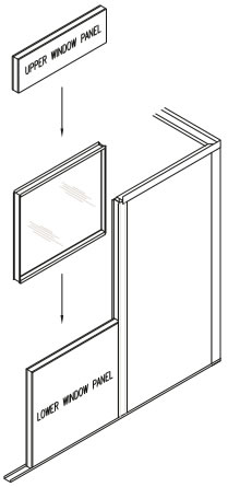 Insert the lower window panel in the adjacent stud.