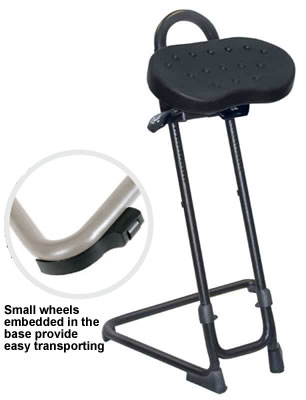 Ergonomic Sit Stand Stool - Black | Mount It!