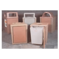 square concrete waste receptacles